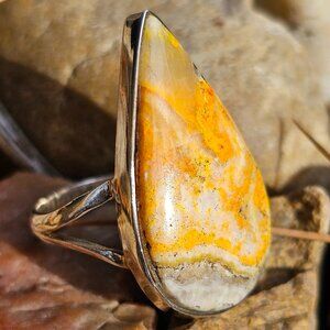 Sterling Silver Bumblebee Jasper Ring- Size 10